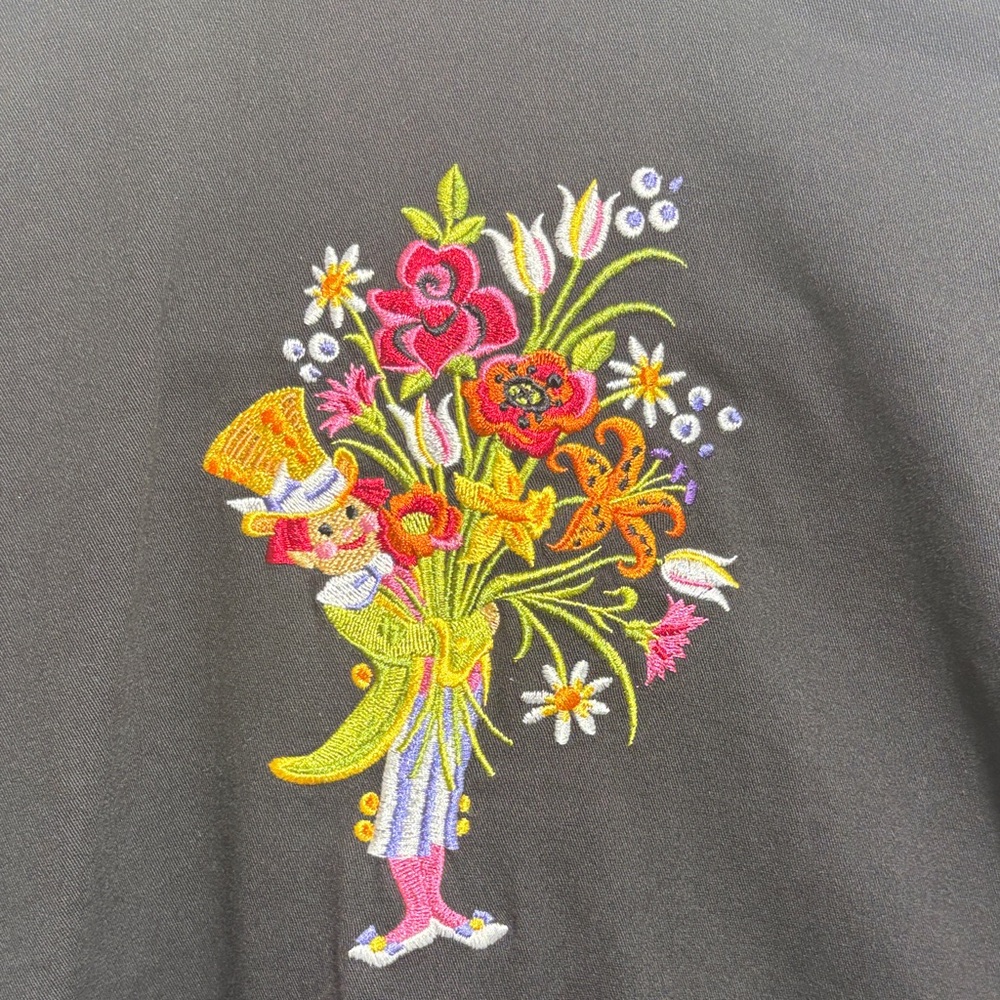 Bob Mackie Wearable Art Black Embroidered Fairy Parade of the Flowers Jacket S - Picture 13 of 16